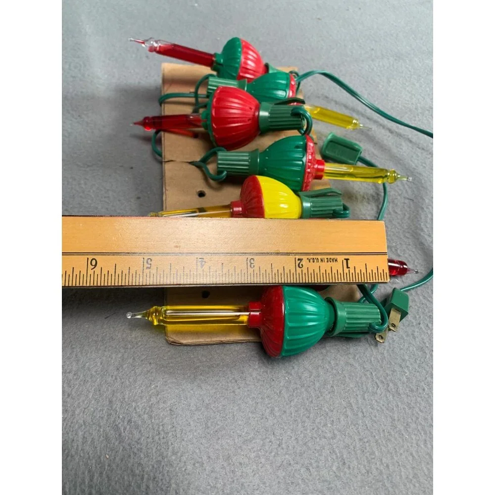 Vintage 50s Bubble Christmas Light Set of 7 Working